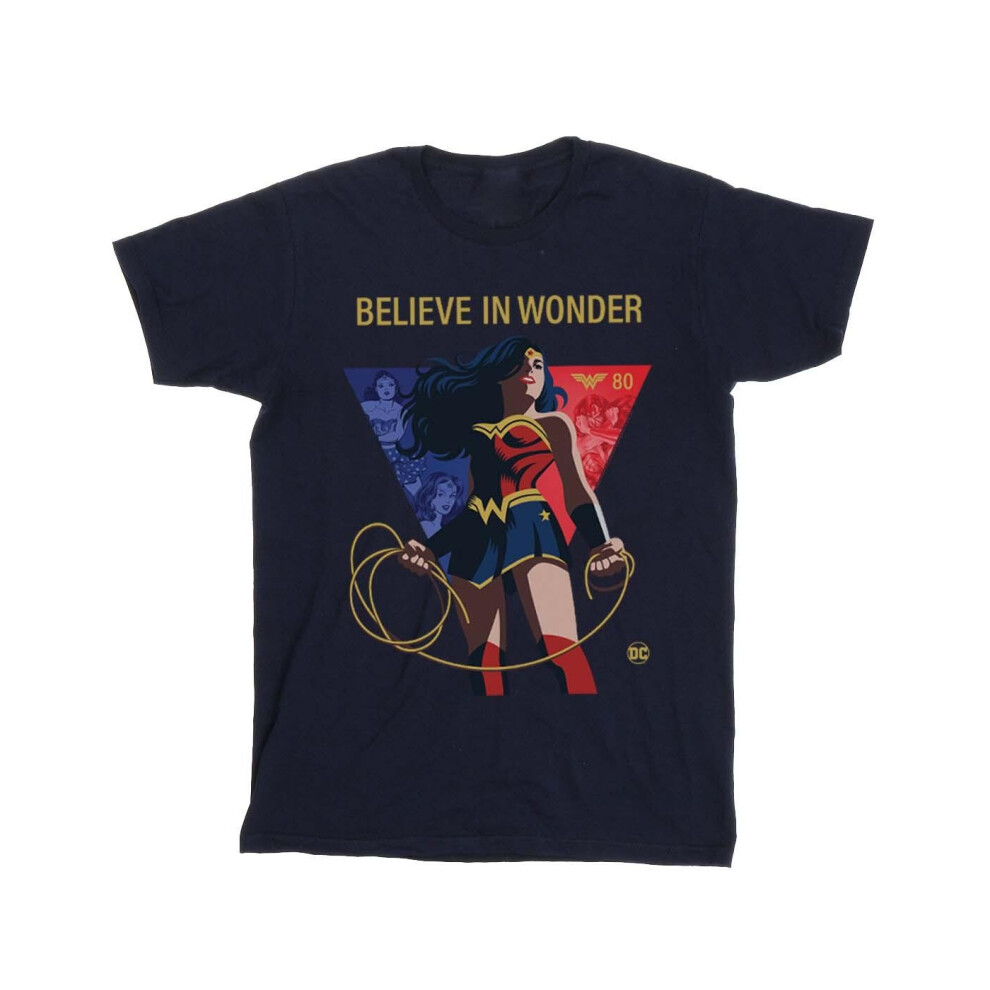 Wonder Woman 80th Anniversary Believe In Wonder Pose Cotton Boyfriend T-Shirt