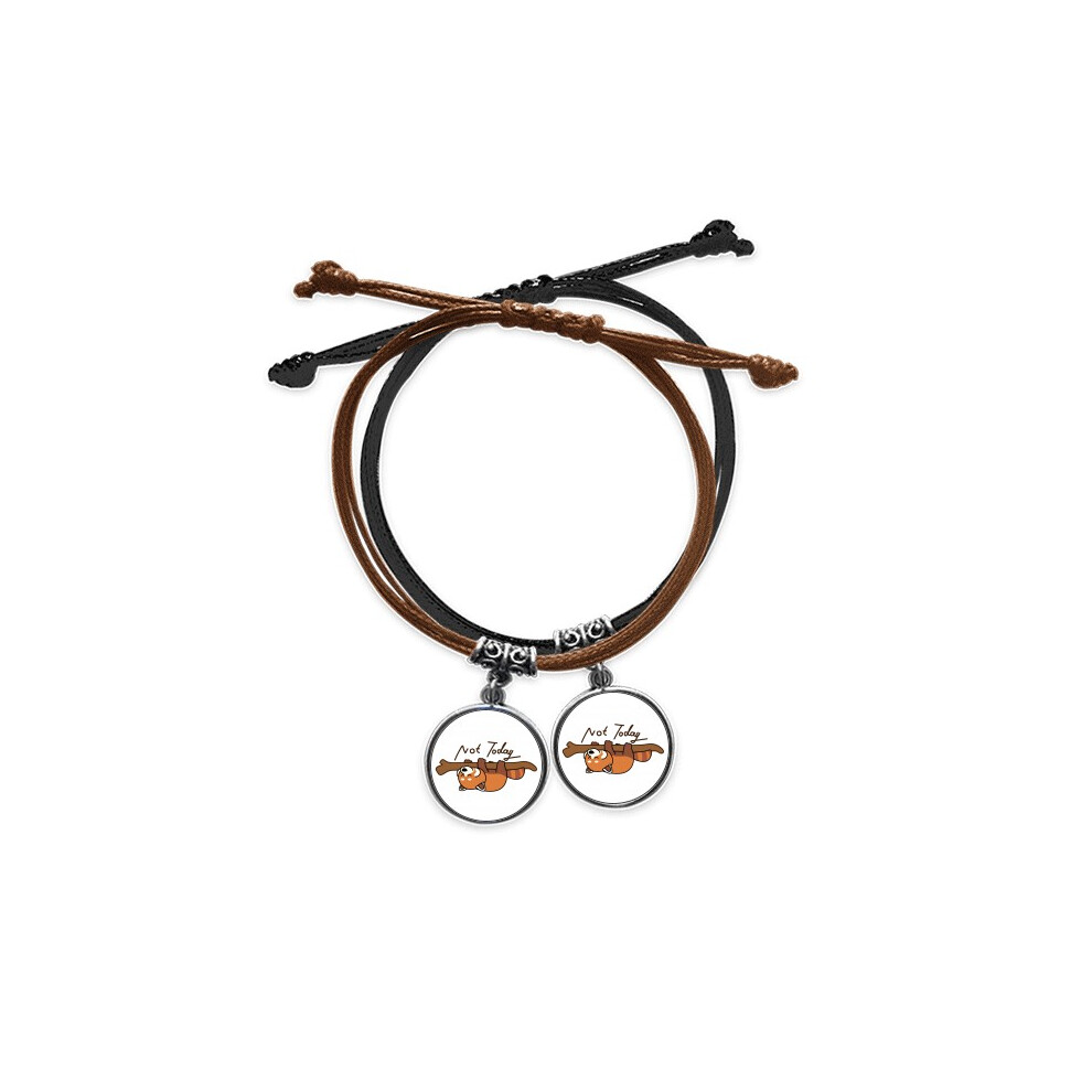 Photos - Bracelet panda red raccoon bed art deco fashion double leather wristband couple set