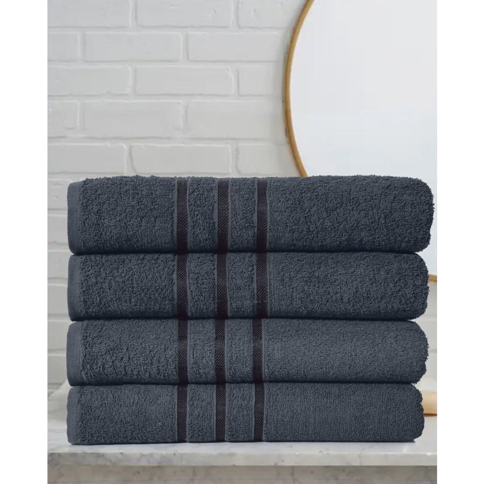 (GREY) ZIMEL HOMES 4x Large Bath Sheets Premium Big Towels Pack of 4 Towels