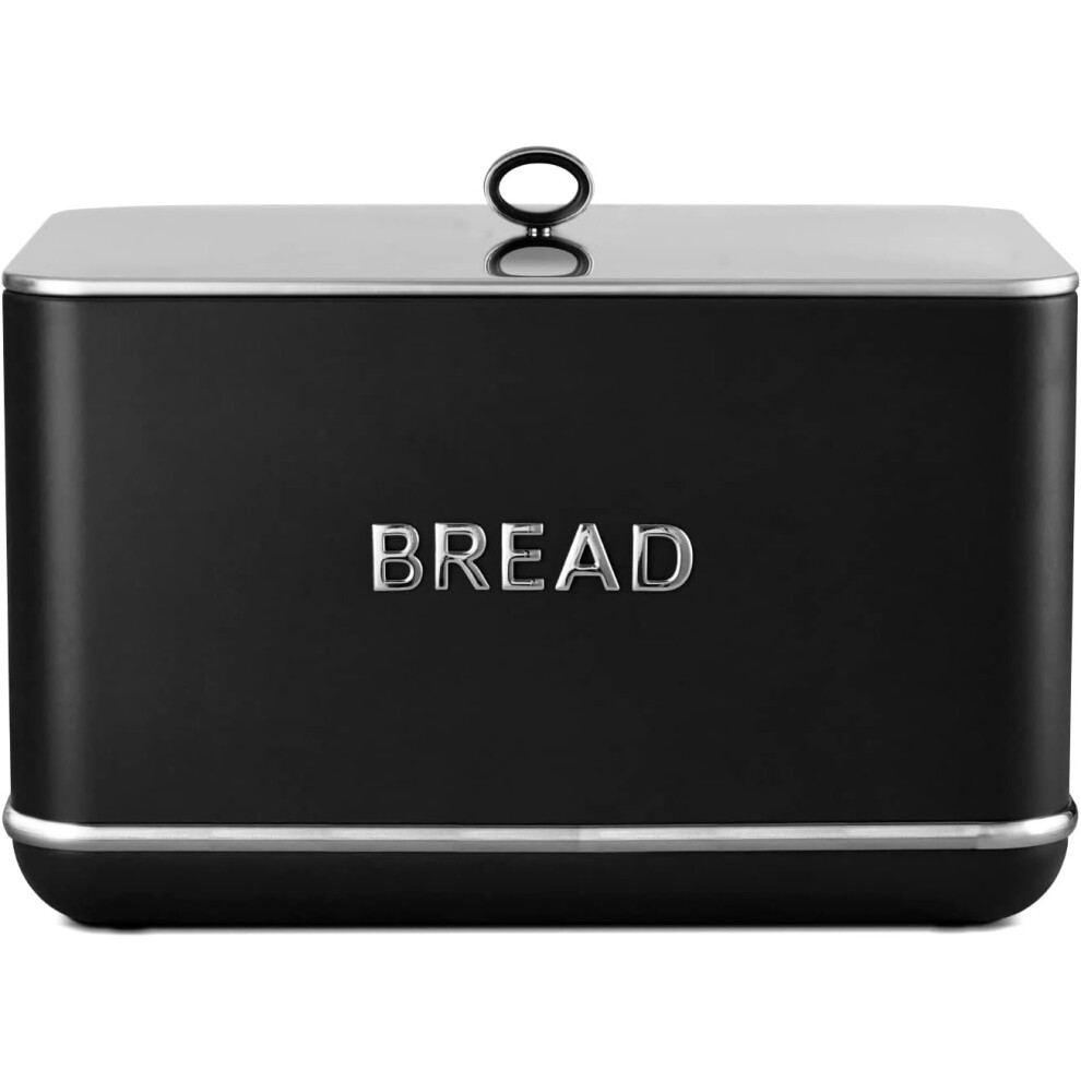 Tower Renaissance Bread Bin Large Kitchen T826175BLK (Black)