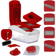 AEX Vegetable Chopper & Mandoline Slicer with 8 Blades Red Tool