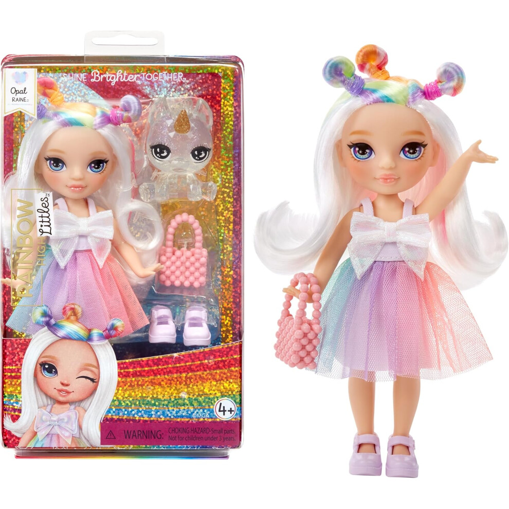 Character Options Rainbow High Littles Opal Raine Posable 14Cm Doll With Removable Outfit, Rainbow Dress, Shoes, Purse & Magical Rainbow Unicorn Pet - Image 3