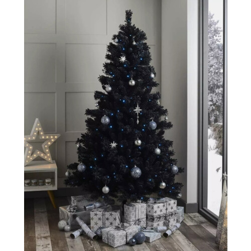 Artificial Christmas Tree Alaskan Pine with Metal Stand 150cm Black