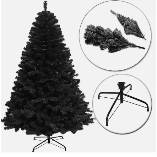 Artificial Christmas Tree Alaskan Pine with Metal Stand 150cm Black 2