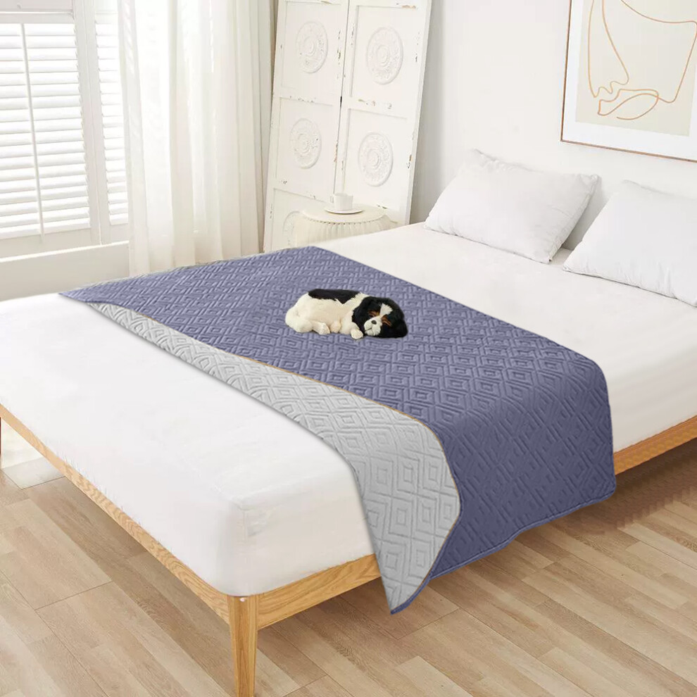 (210cm W x 130cm D ) Washable Pets Sleeping Mat for Bed, Sofa, Floor in Grey
