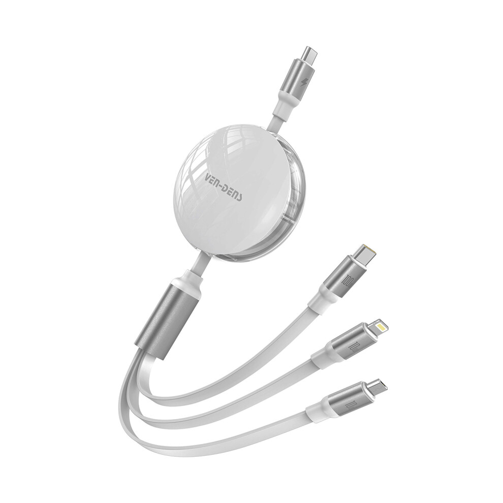 VEN-DENS 100W 3 in 1 Retractable USB C to USB C MFI Lighting Micro USB Cable-image-OPC-PFHVSWY-NEW