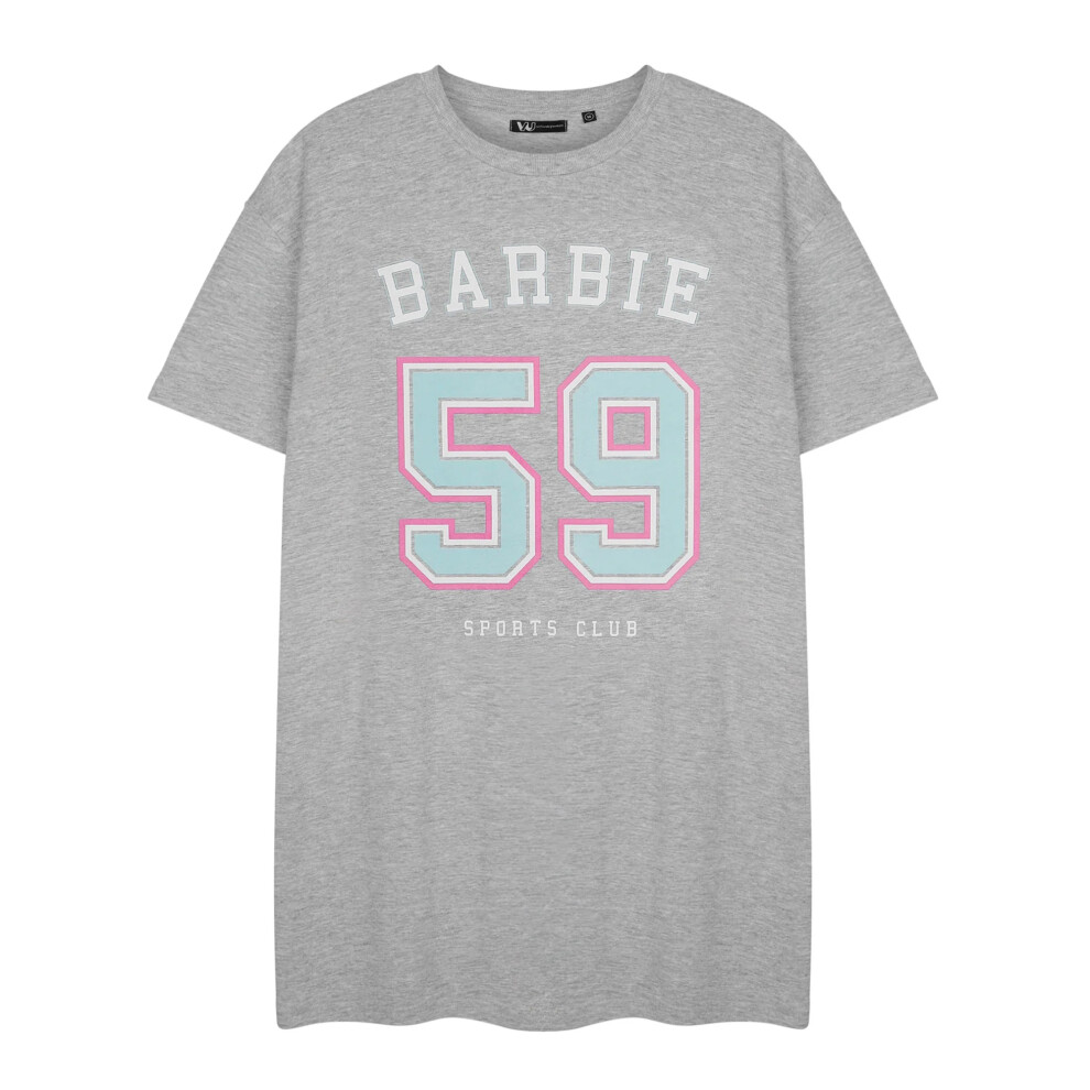 (S, Grey Marl) Barbie Womens/Ladies 59 Sports Club Short-Sleeved Nightdress