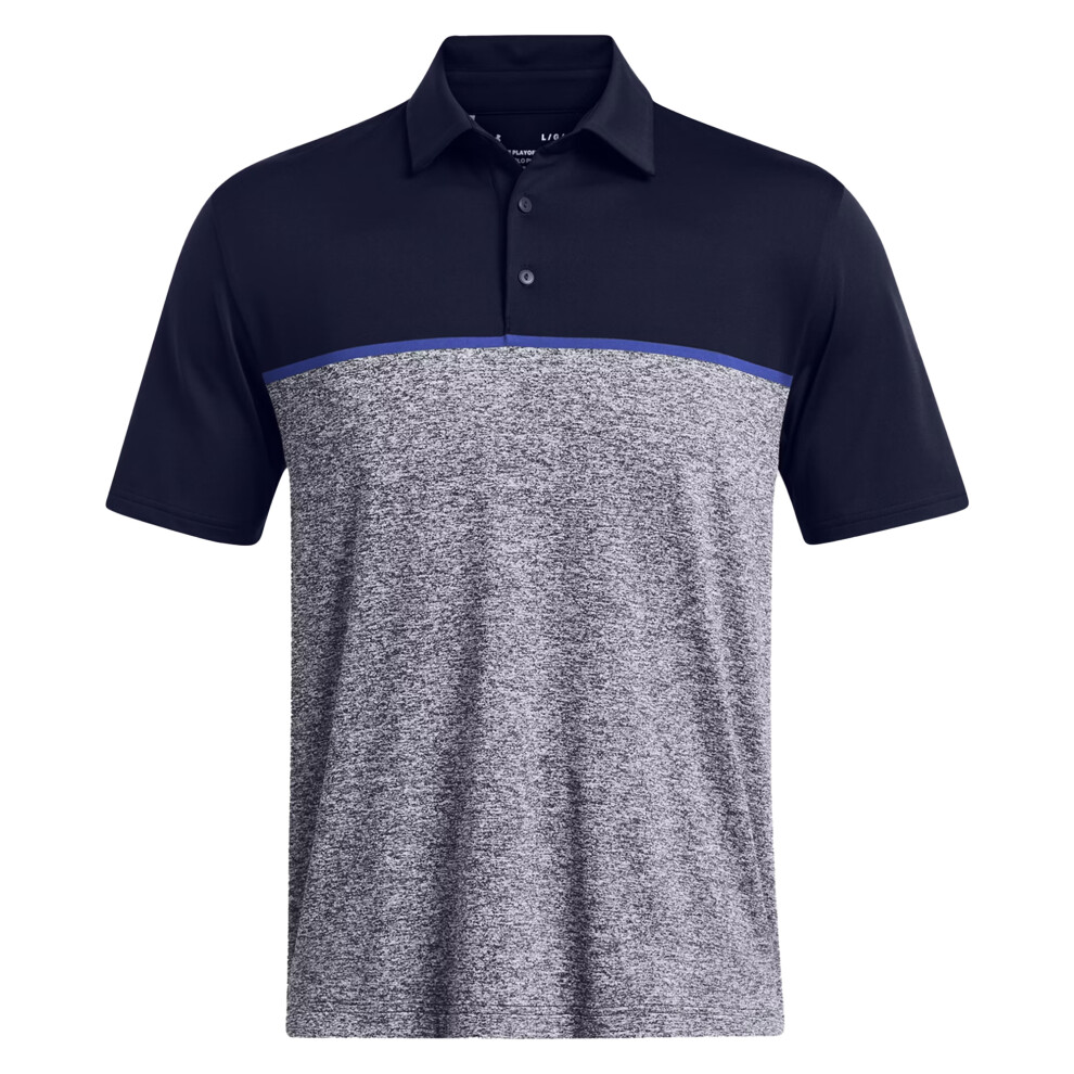 (S, Midnight Navy/Royal Blue/Midnight Navy) Under Armour Mens Playoff 3.0 Stripe Polo Shirt