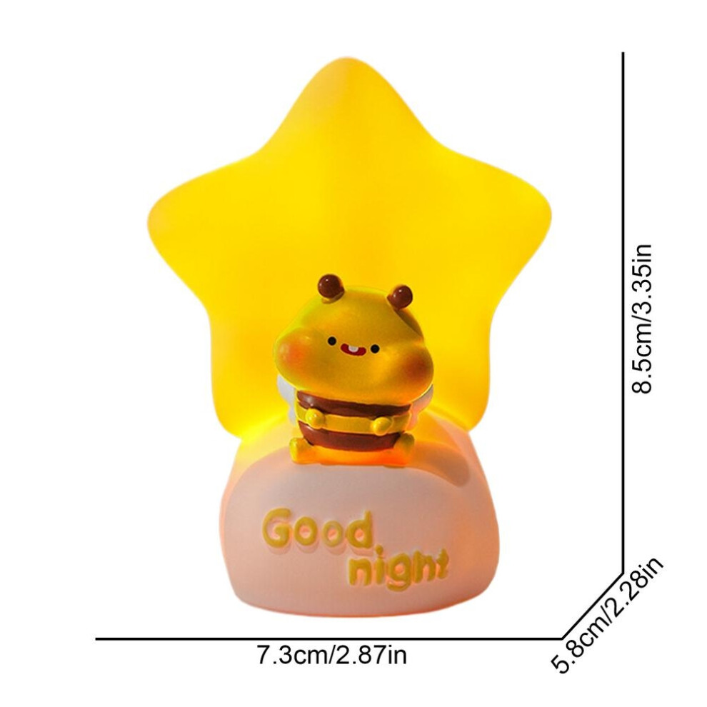 (B) Bee Night Light Bedside Nursery Bee Night Bee Kids Bedroom Decor Lamp For Tabletop Bedroom Study Room
