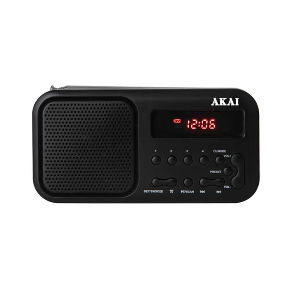 Akai Compact Pocket Fm Radio With Rechargeable Battery & Bluetooth