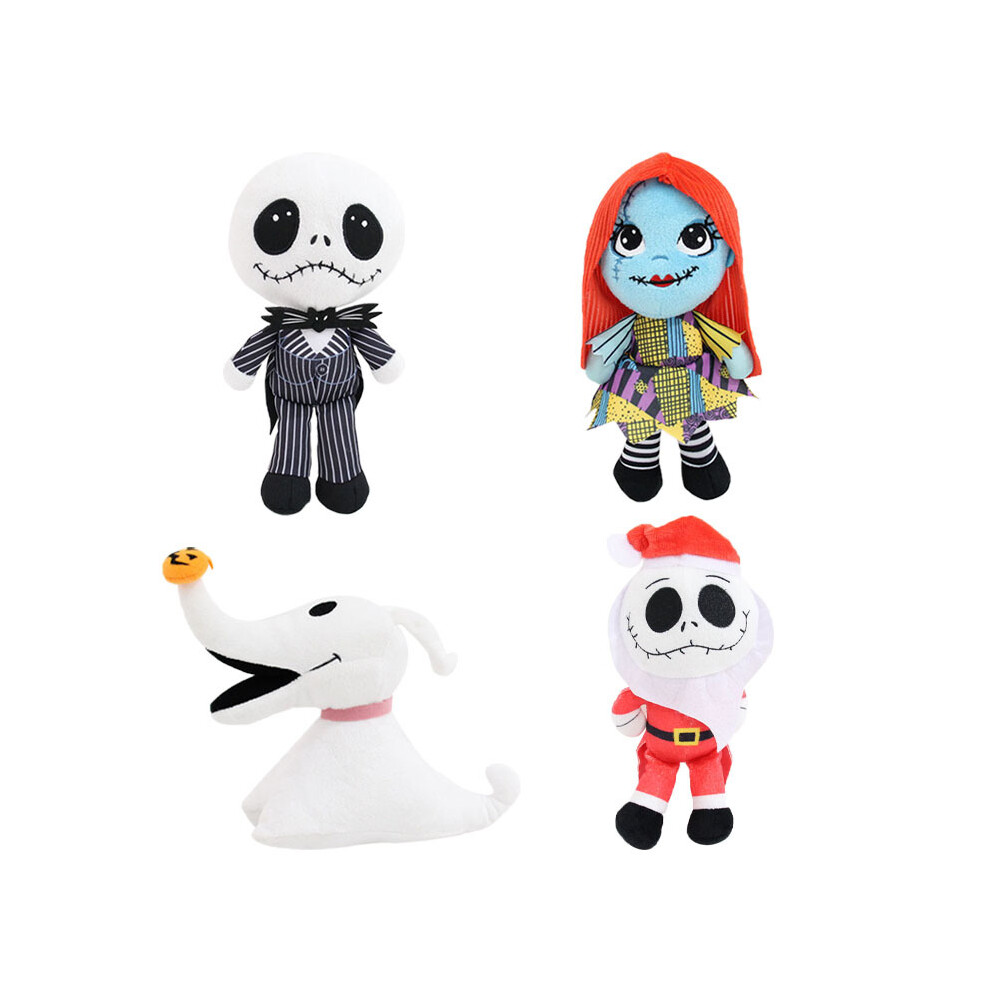 Bonxaif (4Pcs) The Nightmare Before Christmas Plush Toy Jack And Sally Stuffed Doll Kids