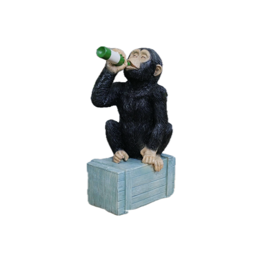 Drunken Monkey Drinking A Beer | Humorous Resin Decorative Ornament-image-OPC-PFHWJBG-NEW