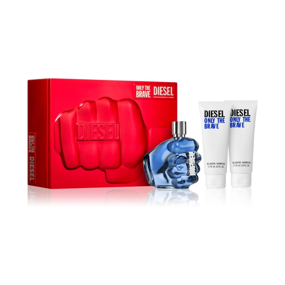 Diesel Only the Brave 3pc Gift Set 125ml EDT Spray 2 x 75ml Shower Gel