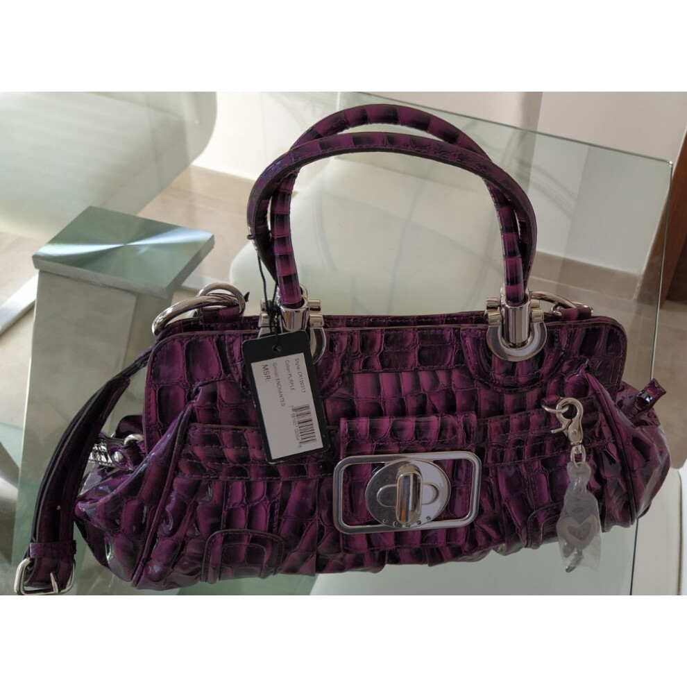 Guess by Marciano Handbag Purple Croc Effect Limited Edition