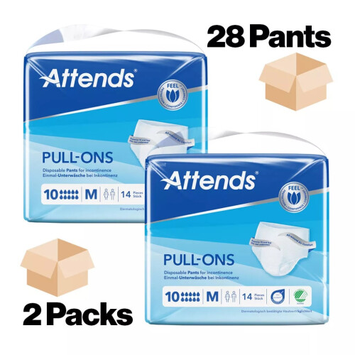Attends 28 Attends 10M Medium Pull up Pants Adult Nappies Maximum Dryness
