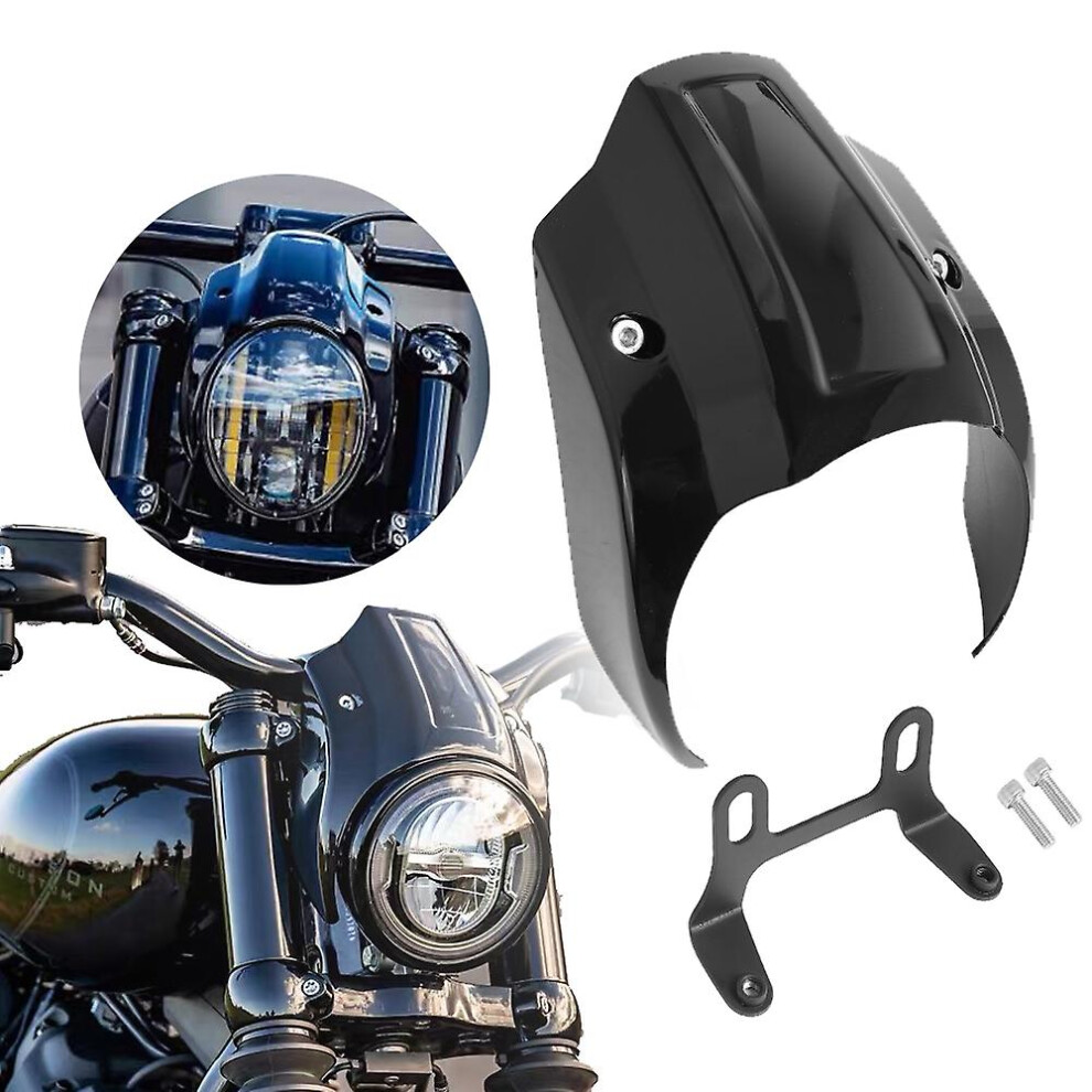 Motorcycle Gloss Front Mask Headlight Fairing Cover For Harley Softail Street Bob Fxbb Fxbr 2018-2022 2021 2020 Black 9372166001254