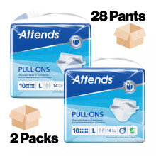 Attends 10L Pull up Pants Size LARGE Adult Nappies - 2 Packs of 14