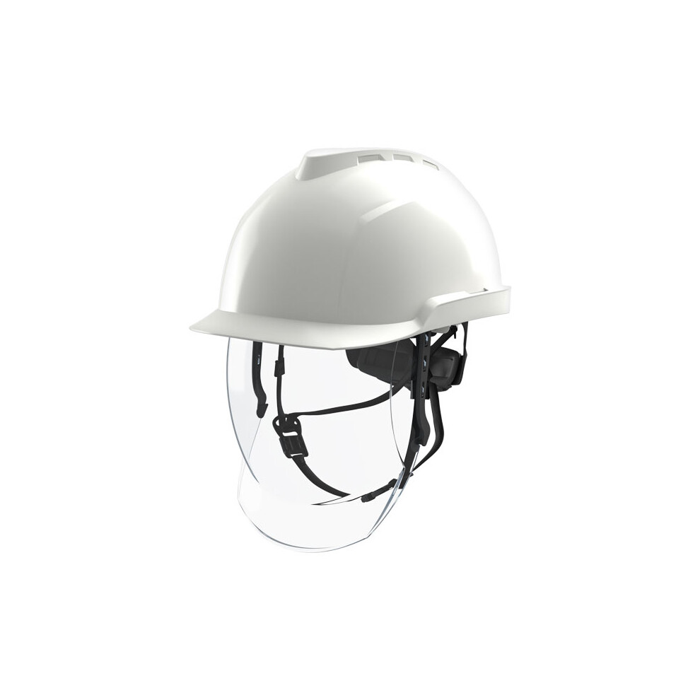 Msa V-Gard 950 Electrician Safety Helmet With Face Shield White 3661258226894
