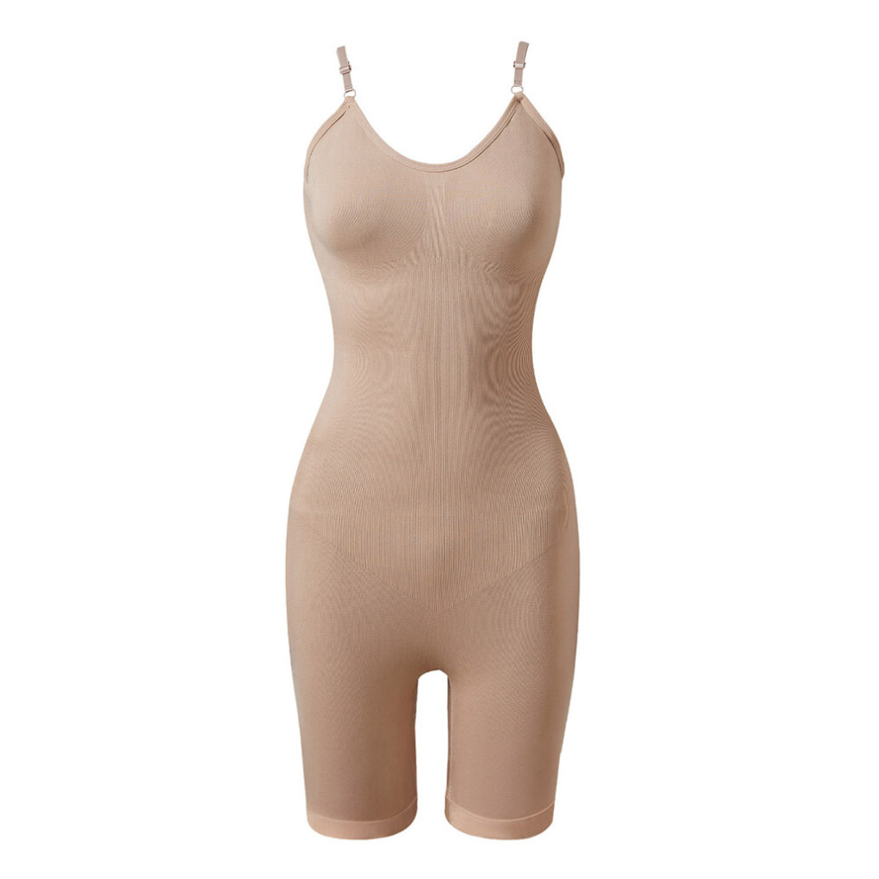 (Nude, XL) Black Female Tummy Control Seamless Bodyshorts Sculpting Shapewear Bodysuit Top