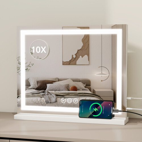 ELECWISH (50x40cm) LED Lighted Hollywood Mirror Vanity Make up Mirror