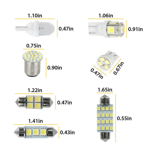 28pcs Car Interior LED Light T10 Width Indicator Lamp Reading Light