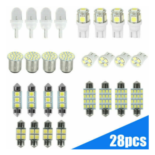 28pcs Car Interior LED Light T10 Width Indicator Lamp Reading Light 1