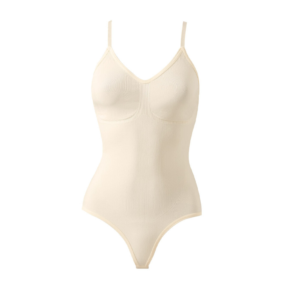 (Nude, L) Tummy Control Seamless Racerback Sculpting Shapewear Bodysuit Top