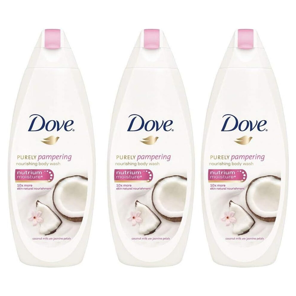 DOVE Purely Pampering Nourishing Body Wash 500ml Pack of 3 | Coconut Milk with Jasmine Petals Shower Gel | Deep Cleanser