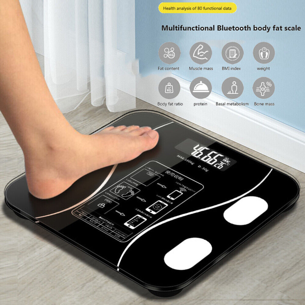 Digital Bathroom Scales Weighing Smart Body Fat BMI Monitor 180KG