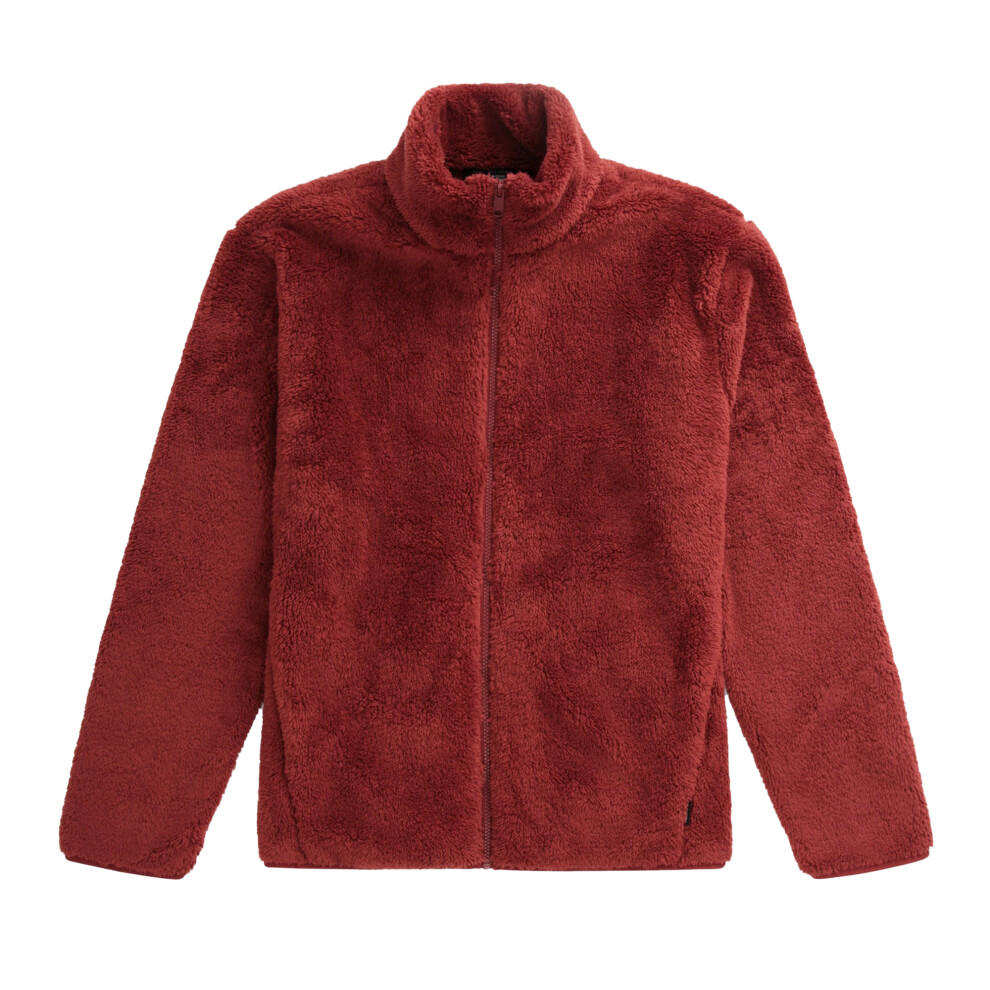 (M, Dark Red) Animal Mens Teddy Fleece Jacket