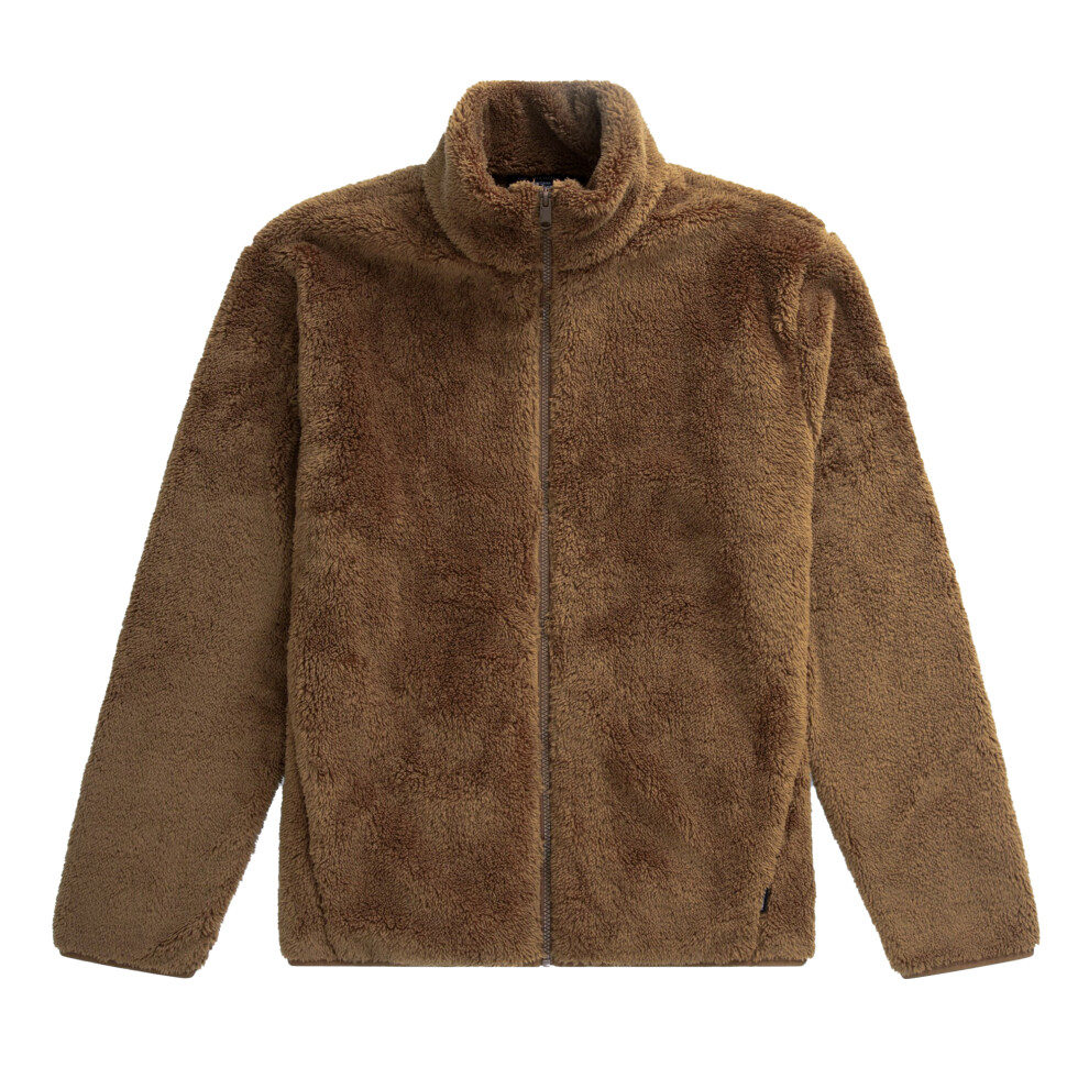 (S, Brown) Animal Mens Teddy Fleece Jacket