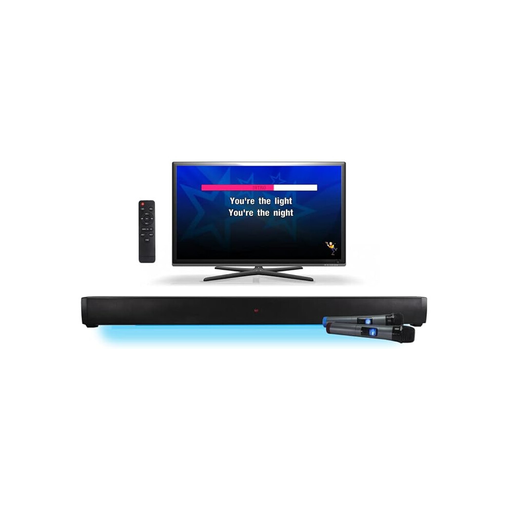 Mr Entertainer's Karaoke Collection Mr Entertainer Starbar Karaoke Soundbar. All In One Karaoke Machine, Soundbar & Wireless Speaker. Includes 2 Wireless Microphones