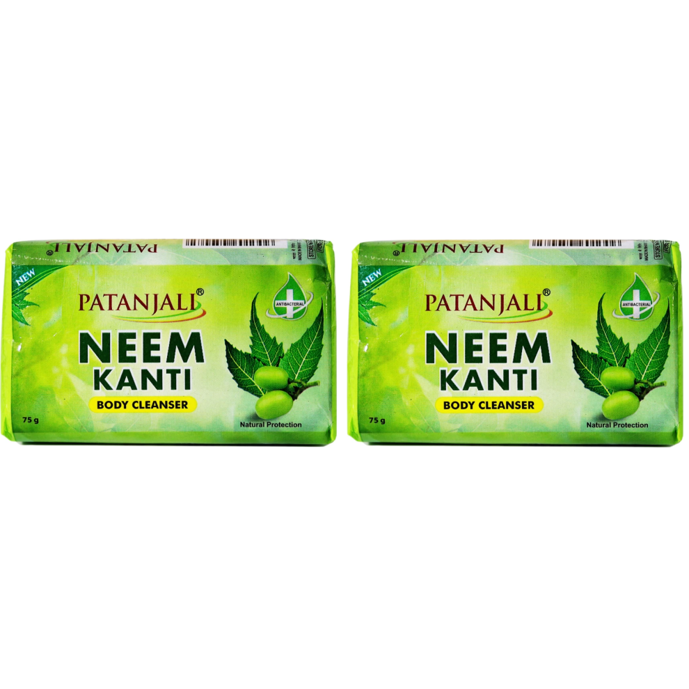 (Pack of 2) Patanjali Herbal Soap Neem Bar 75g - Body Cleanser