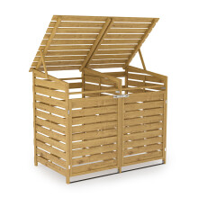 2 Shed Dustbin Storage Double Wheelie Bin Wooden Store Bin Cover Outdoor Garden