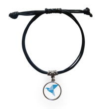 blue origa pigeon pattern bracelet leather wristband black jewelry