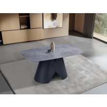 Verona Ceramic Dining Table in Grey Gloss Finish