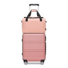 (Pink, 20''+travel bag) 1 or 3 Classic Hard Shell Suitcase With a Travel Bag