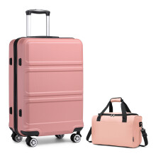 (Pink, 28''+travel bag) 1 or 3 Classic Hard Shell Suitcase With a Travel Bag
