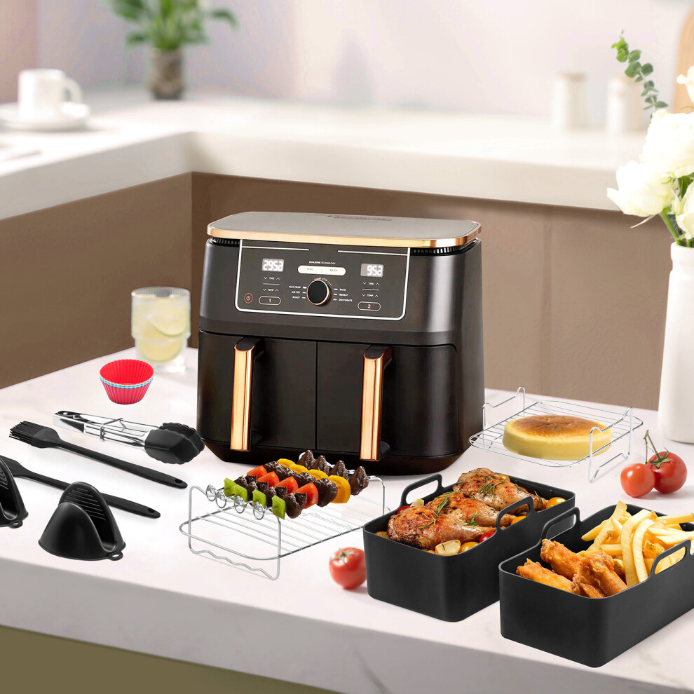 12 Set Air Fryer Accessories Set for Dual Air Fryer & Most 7.6L - 9.5L