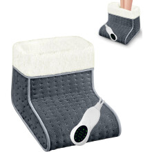 Electric foot warmer, 10 heat settings, electric foot warmer with auto shut-off in 120 minutes, fast heating pad, super cozy teddy fleece lining