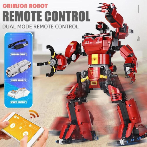 Mould King Rc Controlled Motorized Crimson Robot Toys on OnBuy