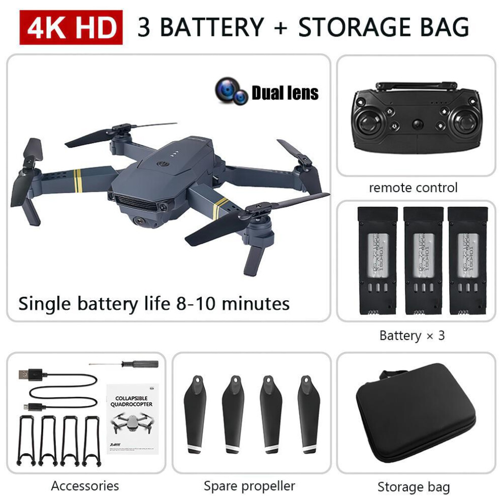 (Dual Camera 3 Battery) E58 Pro Wide-angle 4k Hd Camera Drone