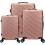 (Rose Gold) Anti-Scratch ABS Hard 3pc Travel Suitcase Set 1