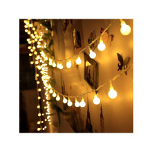 (Yellow, 20 lights) 1PACK 10/20/40/80 LED Globe String Lights Battery Operated/USB Operated Indoor Fairy Light Waterproof Globe Hanging Lights