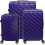 (Navy Blue) Anti-Scratch ABS Hard 3pc Travel Suitcase Set 1