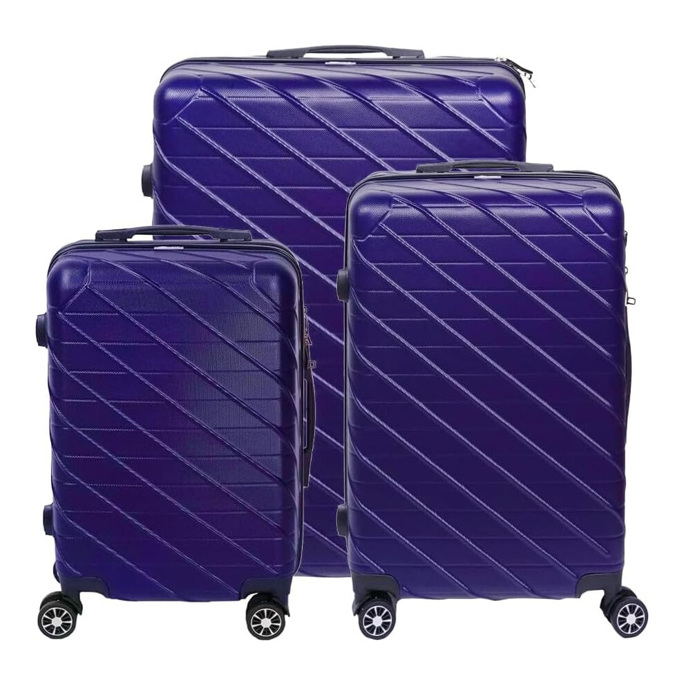 (Navy Blue) Anti-Scratch ABS Hard 3pc Travel Suitcase Set-image-OPC-PFHYBKR-NEW