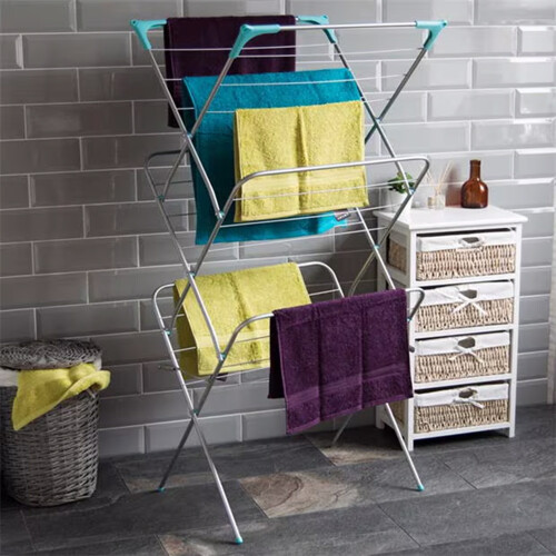 Home Discount 3 Tier Foldable Clothes Drying Rack Laundry Airer Indoor Outdoor