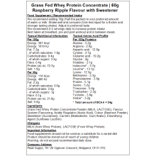 (5kg, Raspberry Ripple) Whey Protein Concentrate 80% - Grass Fed