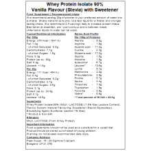 (Vanilla - Stevia, 2kg) Whey Protein Isolate 90%