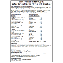 (Coffee Caramel - Stevia, 5kg) Whey Protein Isolate 90%